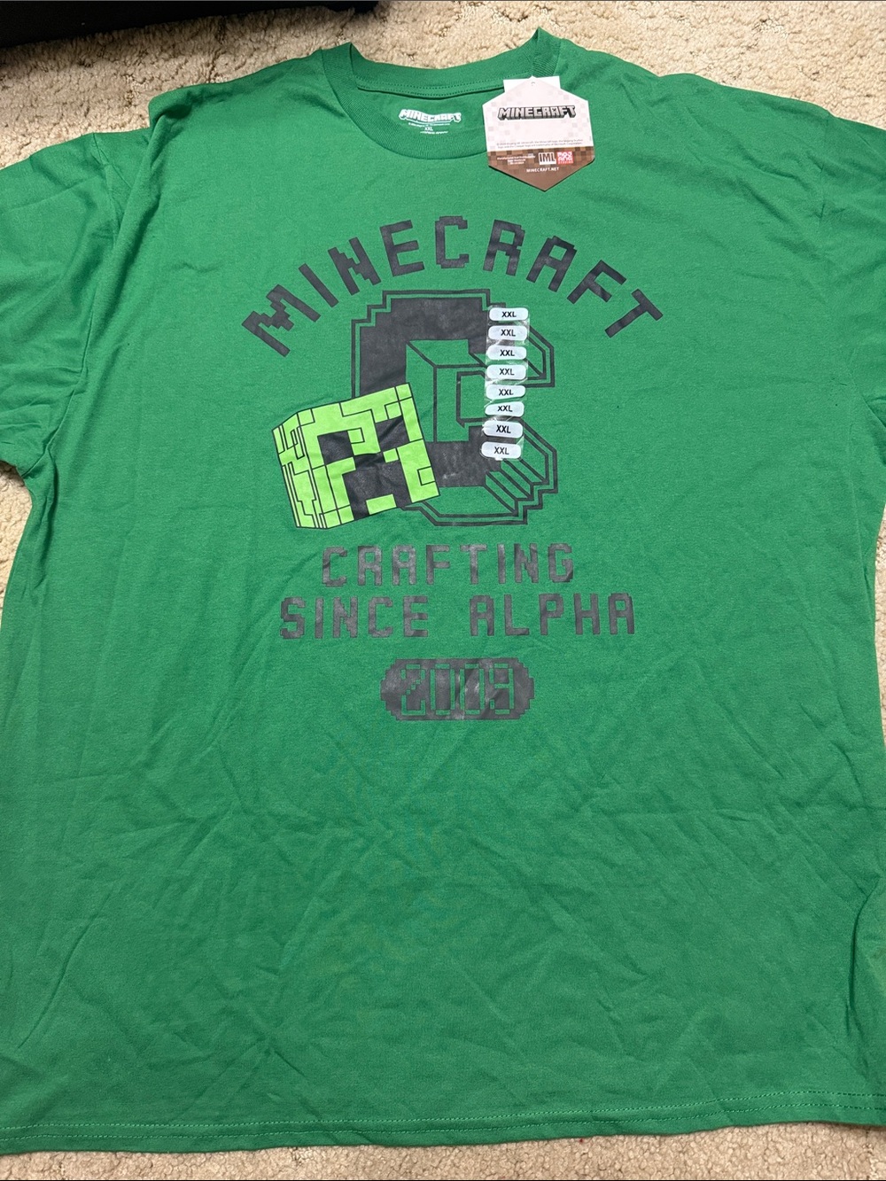 Microsoft Minecraft Green Graphic Tee